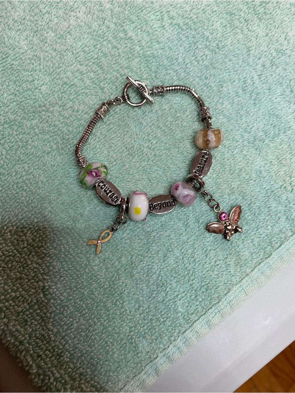 Breast Cancer Awareness Charm Bracelet